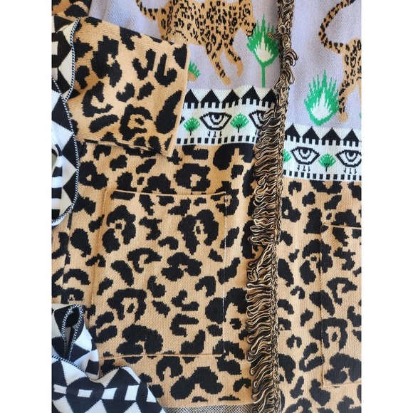Hayley Menzies Leopard Print Women's Cardigan Sweater size small excellent cond. - Picture 11 of 13